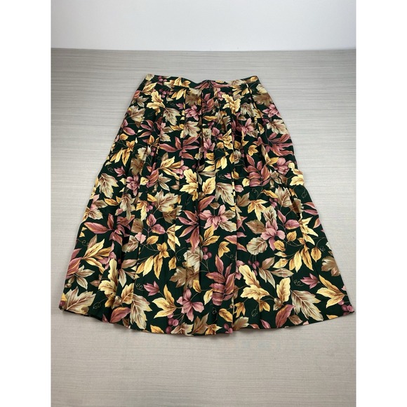 Vintage Susan Bristol Floral Midi Skirt 14 Cottagecore A-line Prairie Pockets - Picture 1 of 11